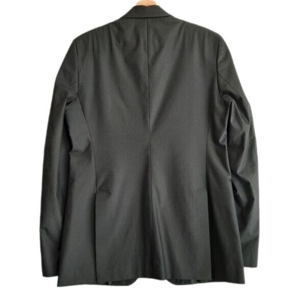 ZARA MAN Cotton Blend Blazer Jacket Pin-Stripe Black Men's Sz 40 R Flawed - Picture 9 of 16
